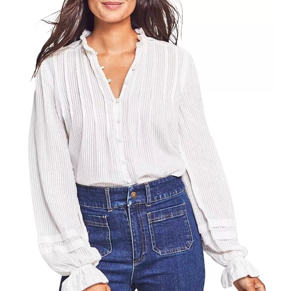 Faherty “Willa” blouse - White - EUC